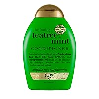 OGX Hydrating + Tea Tree Mint Conditioner, Nourishing & Invigorating Scalp with Peppermint Oil & Milk Proteins, Paraben-Free, Sulfate-Free Surfactants, Multi, 13 Fl Oz (Pack of 4)