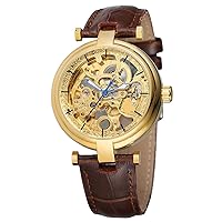 Automatic-Self-Wind Watches Mens Skeleton Watch Luminous Hands Steampunk Watches