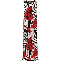 Floral Sleeveless Long Maxi Dress Spaghetti Strap Floor Length Split Bodycon Sundresses for Woman (US 10-24)