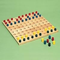 Sammons Preston Pegboard with Colored Pegs, Large Wooden Pegboard with Little Pegs, Make Patterns and Designs with The Multi-Colored Round Pegs, Easy-to-Use, Helps Improve Fine Motor Skills