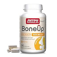 Jarrow Formulas BoneUp - 240 Capsules - 120 Servings - For Bone Support & Skeletal Nutrition - Includes Naturally Derived Vitamin D3, K2 (as MK-7) & 1000 mg Calcium - Gluten Free - Non-GMO