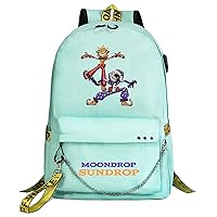 Sundrop and Moondrop Casual Travel Bag with USB Charger Port-Lightweight Laptop Knapsack Graphic Backpack