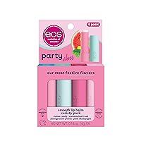 Party Vibes Lip Balm Variety Pack- Cotton Candy, Watermelon Frosé, Pomegranate Punch & Pink Champagne, All-Day Moisture Lip Care Products, 0.14 oz, 4-Pack