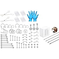 JIESIBAO Mixed-size Piercing Kits for All Piercings Stainless Steel Piercing Kit with 50PCS Piecing Needles 14G 16G 18G 20G for Ear Cartilage Tragus Nose Septum Lip Nipple Piercing Tools