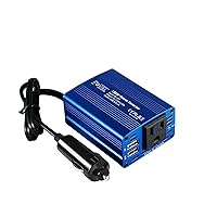 FOVAL 150W Power Inverter for Vehicles 12V DC to 110V AC Converter Car Adapter for Plug Outlet with 3.1A Dual USB Car Charger for Laptop, Road Trip Accessories