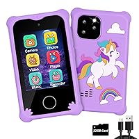 Kids Smart Phone Unicorns Toys for Girls Ages 3-7 with Dual Camera Touchscreen Phone Toys MP3 Music Player for Christmas Birthday Gifts for 3 4 5 6 7 Year Old Girls with 32GB Card