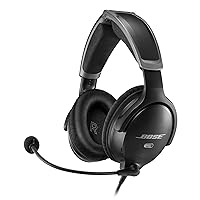 Bose A30 Aviation Headset, Noise Cancelling Pilot Headset with Adjustable ANR, Bluetooth and Lightweight Comfortable Design, Dual Plug, Black