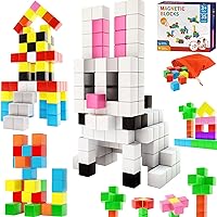 Magnetic Blocks Building Toys, Toddler Toys for 3 4 5 Year Old Boys Girls, Stem Preschool Learning Magnet Sensory Toys and Gifts for Kids Building Blocks Cubes for Toddlers 3-5