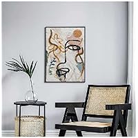 HOLEILUCK Retro Matisse Black Frame Prints Abstract Human Face Graffiti Wall Art Canvas Picture For Living Room Nordic Home Decor 80x125cm/31x49inch With-Black-Frame Ready to Hang