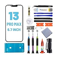 for iPhone 13 Pro Max Screen Replacement, Glass Replacement for iPhone 13 Pro Max 6.7 inch, Screen Repair Kit with Waterproof Adhesive(NO OLED & Touch Digitizer)