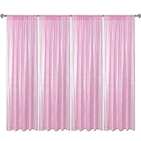 Matte Pink Sequin Backdrop Curtain 4 Panels 2FTx8FT Glitter Pink Background Drapes Sparkle Photography Backdrop for Party Wedding Birthday Wall Decoration