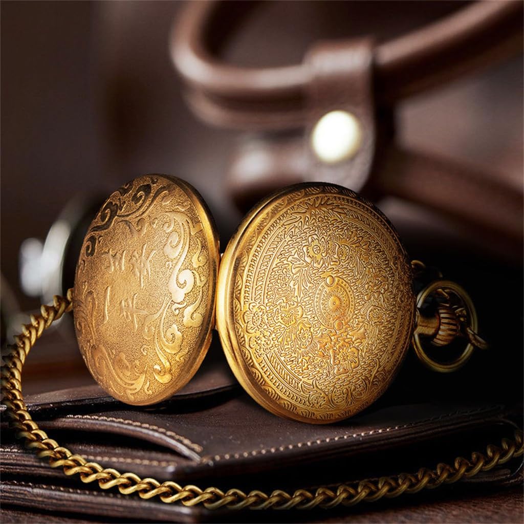 CHCDP Bronze Pocket Watch, Vintage Ornament, Clock, Pendant, Necklace Decoration