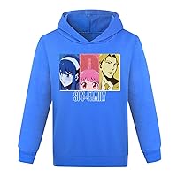 Funny Spy x Family Graphic Hoodie Boys Girls Soft Cotton Tops-Casual Long Sleeve Hooded Sweatshirt with Pocket 2-16Y