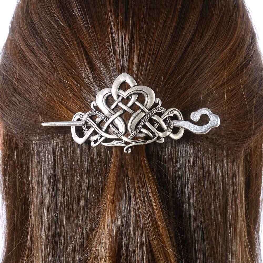 Mua Viking Celtic Hair Clips Hairpins- Viking Hair Accessories Celtic Knot Hair  Pins Antique Silver Hair Sticks Irish Hair Decor Accessories for Long Hair  Jewelry Braids Hair Slide Clip With Stick (N-D1)