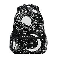 ALAZA Sun Crescent Star Vintage Backpack Purse with Multiple Pockets Name Card Personalized Travel Laptop School Book Bag, Size S/16 inch