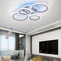 STCH Modern LED Ceiling Light Dimmable, 4 Rings Close to Ceiling Light, Ceiling Light Fixture with Remote, Ceiling Lamp for Kitchen Living Room Bedroom Laundry Room Hallway Office, 3000-6500K