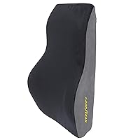 Goodyear GY1014 Back Support Pillow/Black & Gray Full Size Office Chair or Car/SUV-Helps Relieve Pain-100% Pure Memory Foam-Improves Posture-Fits Most Seats-Breathable Mesh-Washable Cover