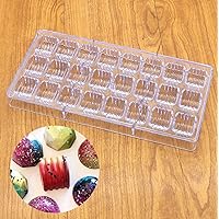 24 Grid Cylindrical Corrugated Shape Chocolate Candy Mold PC Polycarbonate Chocolate Making Mould Clear