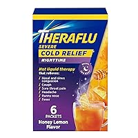 Theraflu Nighttime Severe Cold Relief Honey Lemon Flavor Powder - 6 Ct