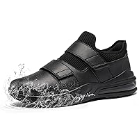 LARNMERN Non Slip Work Shoes for Men Kitchen Chef Slip Resistant Shoe Waterproof Food Service Restaurant Slip on Sneakers Walking and Casual Air Cushion Working Footwear Black