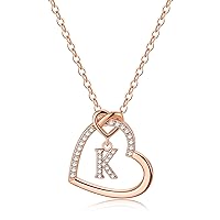 Heart Initial Necklaces for Girls Women Girls, Dainty Letter Necklace for Teen Girls Heart Necklace Gold Necklaces for Women Trendy Gifts for Women Girls Jewelry for Teen Girls Gifts