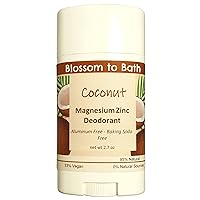 Coconut Magnesium Zinc Deodorant (2.7 ounce) - Phthalate Free Fragrance - Lasts All Day with a Bold Tropical Scent