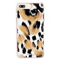 iPhone Case Designed for The Apple iPhone iPhone 6, 6s, 7, 8 Plus, Primal Print (Cute Leopard) - Military Grade Protection - Drop Tested - Protective Slim Clear Case