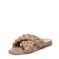 Vionic Women's Poppy Braided Vio-Motion Insole Slide Sandal- Supportive Dressy Flat Sandals That Includes an Orthotic Insole and Cushioned Outsole for Arch Support, Medium and Wide Fit, Sizes 5-11