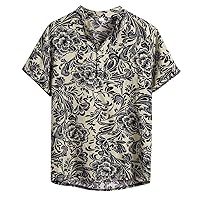 Funny Tshirts Shirts for Men Button Down Printed Short Sleeve Tantops Beach Casual Summer Tops