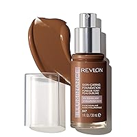 Revlon Illuminance Skin-Caring Liquid Foundation, Hyaluronic Acid, Hydrating and Nourishing Formula with Medium Coverage, 517 Amber (Pack of 1)