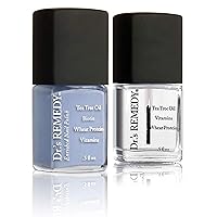 Dr.'s Remedy Enriched Nail Polish, Perceptive Periwinkle with TOTAL Two-in-One Top and Base Coat Set 0.5 Fluid Oz Each