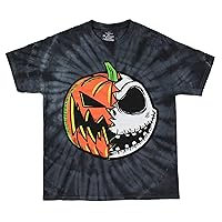 Nightmare Before Christmas Mens' Split Face Tie-Dye Graphic Print T-Shirt