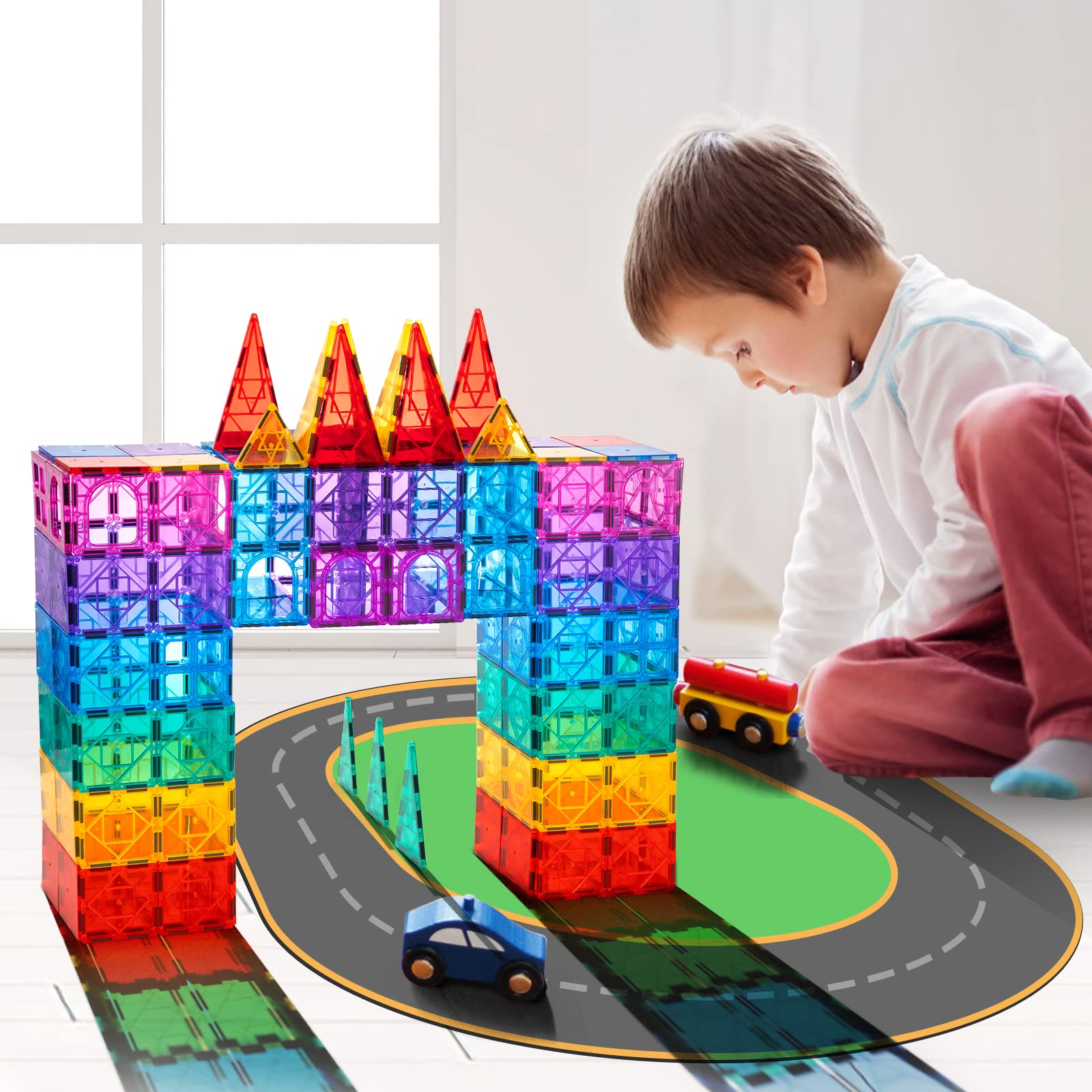 GobiDex Magnetic Tiles STEM Building Toys for 3+ Year Old Boys and Girls Preschool Classroom Must Haves Blocks Game