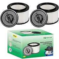 2 Pack VFCF Cartridge Filter & Retainer, compatible with Vacmaster 4 gallon Wet/Dry Vacuums model# VF408, Professional model# VF410P, and Cleva Industrial model# VF408B