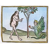 Eve And Lilith Nlilith Tempting Eve With An Apple In The Garden Of Eden Woodcut German 1470 Poster Print by (18 x 24)