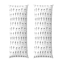 Sign Language Alphabet Print Pillow Cover Long Pillow Case,20x54in Hair and Skin,Coffee Party, Hotel Quality