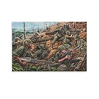 MOJDI Posters for Room Aesthetic Vietnam War Soldier Art Poster 4 Canvas Painting Posters And Prints Wall Art Pictures for Living Room Bedroom Decor 08x12inch(20x30cm) Unframe-style