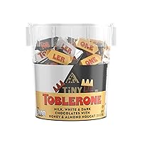 Tiny Toblerone Chocolate Variety Pack (Milk, Dark, and White Chocolate Bars), 2 lb .45 oz (115 Pieces)