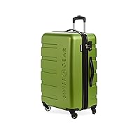 SwissGear 7366 Hardside Expandable Luggage with Spinner Wheels, Green, Checked-Medium 23-Inch