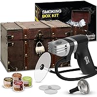 Cocktail Smoker Kit - Smoking Gun Birner PRO - Smoke Box for Drinks, 12 PCS, Smoker Machine with Accessories and Wood Chips - Cold Smoke for Food and Drinks - Gift for Man