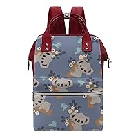 Cartoon Koala Floral Diaper Bag Backpack Travel Waterproof Mommy Bag Nappy Daypack