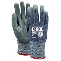 MAGID D-ROC AeroDex ANSI A9 13-Gauge Polyurethane Coated Glove, 1 Pair, Size 8/M, Blue, GPD982