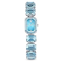 Swarovski Bracelet Watch, Sapphire Glass Centrepiece with Octagon Cut Clear Crystals, Stainless Steel Setting, Inspired by The Millenia Jewellery Collection