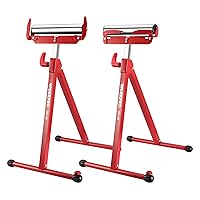 WORKPRO Folding Roller Stand Height Adjustable, Heavy Duty 250 LB Load Capacity, Outfeed Woodworking