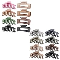 TOCESS 16 Pack Big Hair Claw Clips for Women Large Claw Clip for Thin Thick Curly Hair 90's Strong Hold 4.33 Inch Nonslip Matte Jumbo Hair Clips (16 Pcs)