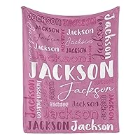 Custom Blanket with Name for Adult Personalized Name Flannel Blanket for Kids Boys Customized Blanket Gift for Birthday Christmas Valentines Day Gift (Color-10, 40x50)