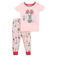 Lamaze Baby Girls' Super Combed Natural Cotton Tight Fit Short Sleeve Sleepwear 2 Piece Set, Footless, 1 Pack