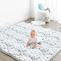 Baby Play Mat for 72'' x 59'' Playpen, Playmat for Babies and Toddlers, Baby Mat for Floor Large & Thick, Non Slip Cushioned Baby Play Mats for Floor, Kids Play Mat for Playpen Easy Clean, White