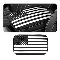 American Flag Center Console Pad, Auto Armrest Seat Box Cover for Women Men, Polyester Universal Cushion Protector Pad, Patriotic Car Interior Protection Accessories for Most Vehicle (Style C)