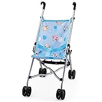 Design Dolls: Buggy Umbrella Stroller - Blue & Cows, Accessory for Dolls Up to 18